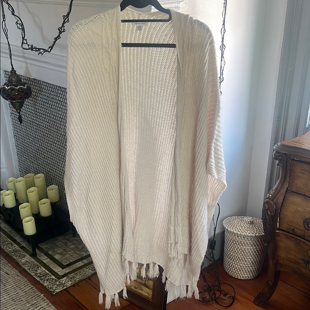 American Eagle Outfitters Cream Textured Cardigan